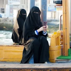 Client wearing a niqab